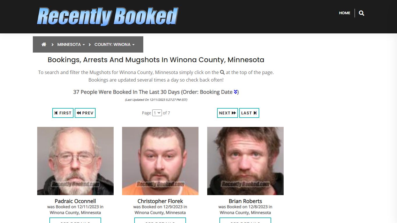 Bookings, Arrests and Mugshots in Winona County, Minnesota